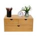 Natural Bamboo Shelf Organizer Box for Desk with 2 Drawers Minimalistic Design