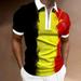 Reduce! KUNPENG Shirt Men s Vintage Striped Polo Shirt Golf Shirt Slim Fit Yellow XL 2023