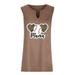 fartey Women s Slit V Neck Tank Shirt Slit V Neck Sleeveless Casual Vest Tees 2023 Leopard Heart Baseball Print Summer Tops