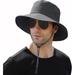 Men s Boonie Hat Summer Sun Hat UV Protection Waterproof for Safari Fishing Cap(56-58cm Gray)