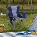 Heavy Duty Outdoor Folding Camping Chair with Cup Holder Blue