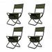 4-Piece Folding Outdoor Chair with Storage Bag Portable Chair for Indoor Compact Lightweight Camping Chair Picnics and Fishing Chair Supports 280lbs Green