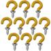 Plastic Coated Ceiling Hooks-1/2 Inch Question Mark Shape Hook Screw-in Wall Hooks Plant Hooks Kitchen Hooks Cup Hooks for Hanging Lights Mugs Pots Hat Clothes Yellow 50Pcs