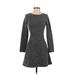 H&M Casual Dress - A-Line: Gray Marled Dresses - Women's Size 4