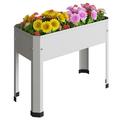 Galvanized Raised Planter Boxes Garden Bed with Legs Elevated Planter Box Standing Garden Stand Vegetables & Flowers Growing Container for Indoor and Outdoor Use 23.6 x 10.6 x 17.7 in