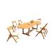 Grade-A Teak Dining Set: 6 Seater 7 Pc: 118 Mas Oval Trestle Leg Table And 6 Surfliner Folding Reclining Arm Chairs Outdoor WholesaleTeak #51SL2707