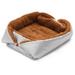 Cat Bed Self-Warming Long Faux Fur & Suede Convertible Cuddler Washableï¼Œstyle1 ï¼Œstyle1 F39027