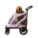 Lilac Excursion NO-ZIP Pet Stroller, 19 LBS, Pink / Black