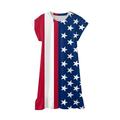 Baby Deals!Toddler Girl Clothes Clearance Toddler Girls Casual Dresses Kids Dresses Clearance Toddler Kids Baby Girls Independence Day Fashion Cute Short Sleeve Star Print Dress