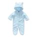 Baby Boy Girls Winter Warm Rompers Christmas Unisex Newborn Fleece Outfits Bodysuits Newborn Baby Fleece Footie Snowsuit Winter Bunting Onesie Cartoon Warm Hooded Romper Jumpsuit Blue 0-3 Months