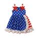 Baby Deals!Toddler Girl Clothes Clearance Toddler Girls Casual Dresses Kids Dresses Clearance Toddler Baby Girls Summer Suspended Dress Independence Day Printed Pure Cotton Dress