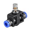 6mm OD Pneumatic Air Flow Control Valve Flow In-Line Speed Controller Valve 3pcs