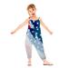 Vedolay Jumpsuit Girl s Ruffle Trim Floral Print Tank Romper Sleeveless Belted Summer Short Jumpsuit Blue 2-3 Years