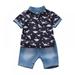 LOVEBAY Toddler Baby Boy Summer Shorts Set Short Sleeve Button Down Shirt Casual Shorts 2 Piece Summer Clothes