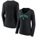 Women's Fanatics Branded Black North Texas Mean Green Campus Long Sleeve V-Neck T-Shirt