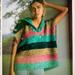 Anthropologie Sweaters | Anthropologie Striped Quarterzip Sweater Poncho Vest | Color: Green/Pink | Size: One Size