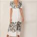 Free People Dresses | Free People Jaimie Floral Midi Dress Size Xs | Color: Blue/White | Size: Xs