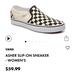 Vans Shoes | Brand New Vans Asher Slip-On Sneakers Women’s Size 10, Black & White Check | Color: Black/White | Size: 10