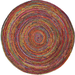 Jaipur Art And Craft Modern 90x90 CM (3 x 3 Square feet)(35.10 x 35.10 Inch)Multicolor Round Jute AreaRug Carpet throw