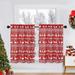 HOMERRY Christmas Kitchen Curtains 26 W x 30 L Blackout Small Tier Curtains Boho Xmas Home Decor CafÃ© Curtain Set Bathroom Window Curtain Red Set of 2