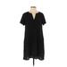 Lush Casual Dress - Shift V Neck Short sleeves: Black Print Dresses - Women's Size Small