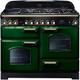 Rangemaster Classic Deluxe CDL110DFFRG/B 110cm Dual Fuel Range Cooker - Racing Green/Brass - A/A Rated