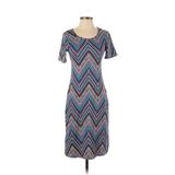 Honey & Lace Casual Dress - Sheath: Blue Print Dresses - Women's Size X-Small