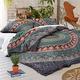 Sophia-Art Indian Handmade Hippie Cotton Ethnic Print Bohemian Mandala Ombre Duvet Cover Bedding Donna Comforter Cover Throw Blanket with 2 Pillows Shams (Blue Mandala, Queen 88 * 92 Inches)