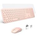 XTREMTEC 2.4G Full Size Wireless Keyboard and Mouse Combo - Ultra Slim Silent Cute Computer Keyboard with USB Receiver for Windows, OS, PC, Desktop, Mac, Tablet US Layout(Rosegold)