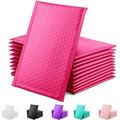 Bubble Mailer 100 Pack, Metallic Foil Bubble Mailers, Waterproof Self Seal Adhesive Shipping Bags, Cushioning Padded Envelopes for Shipping, Mailing, Packaging, Bulk (Pink, 220x270mm)