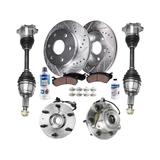 2008-2013 Cadillac Escalade EXT Front Brake Pad Rotor Axle Wheel Hub Kit - Detroit Axle