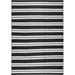 Black/White 107 x 71 x 0.04 in Area Rug - Highland Dunes Seattle Contemporary Stripes Area Rug, Black | 107 H x 71 W x 0.04 D in | Wayfair