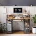 17 Stories Waw Desk Metal in Brown | 33.46 H x 46.46 W x 19 D in | Wayfair 2D3D8DEB2C364A53952990D74688A495