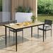 Wade Logan® Asier Dining Table Plastic/Metal in Brown | 29.52 H x 55 W x 31.5 D in | Outdoor Dining | Wayfair 026BC0CB201C45C495380CD4C6D031C6