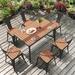 Williston Forge Gwenna Rectangular 6 - Person 47.24" Long Outdoor Dining Set Wood/Plastic in Brown | 47.24 W x 23.62 D in | Wayfair