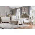 Rosdorf Park Ronalda Champagne Upholstered Sleigh Bedroom Set 3&4 Upholstered in Brown | 7 H x 67.75 W x 67.75 D in | Wayfair