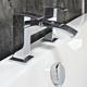 Hydros - Amy Curved Bath Mixer Filler Tap - Modern Solid Brass Chrome Bathroom