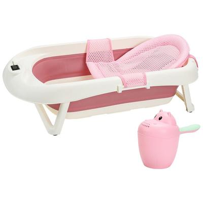 Baby Badewanne Reisebadewanne Babywanne Ergonomische Faltbare mit Thermometer - Tolletour