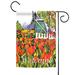 Green and Red Windmill Tulips Outdoor Garden Flag 18" x 12.5"