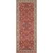 Heriz Serapi Runner Rug Hand-Knotted Pink Wool Carpet - 2'6"x 7'10"