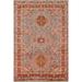 Geometric Heriz Serapi Indian Area Rug Handmade Wool Carpet - 4'0"x 5'11"