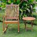 Royal Fiji Stained Acacia Brown Rocking Chair and Side Table Set