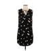 Old Navy Casual Dress - Shift Tie Neck Sleeveless: Black Floral Dresses - Women's Size Medium