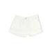 Jennifer Lopez Denim Shorts: White Solid Bottoms - Women's Size 6