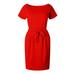 Cathalem Women Women s Tie Short Sleeve Summer Waist Dress T-Shirt Striped With Pockets Casual Women s Frame Dress Dress Red X-Large