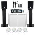 DJ Package w/10 Speakers +Bluetooth Mixer+Mics+Tripod+Totem Stands+Facade+Lights