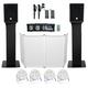 DJ Package w/10 Speakers +Bluetooth Mixer+Mics+Tripod+Totem Stands+Facade+Lights