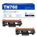 (2-Black) TN-760 Black Toner Cartridge Replacement for Brother MFC-L2710DW Printers