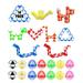 DEELLEEO 14 Pack 24 Blocks Magic Snake Cube Mini Plastic Puzzle Cube Fidget Toys Mini Snake Speed Cubes for Kids Party Bag Filler