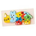 Colorful Wooden Animals Puzzle Wooden Puzzle Animal Toy Learning Educational Toys Animal Wooden Puzzle Puzzles for Boys s Rhino